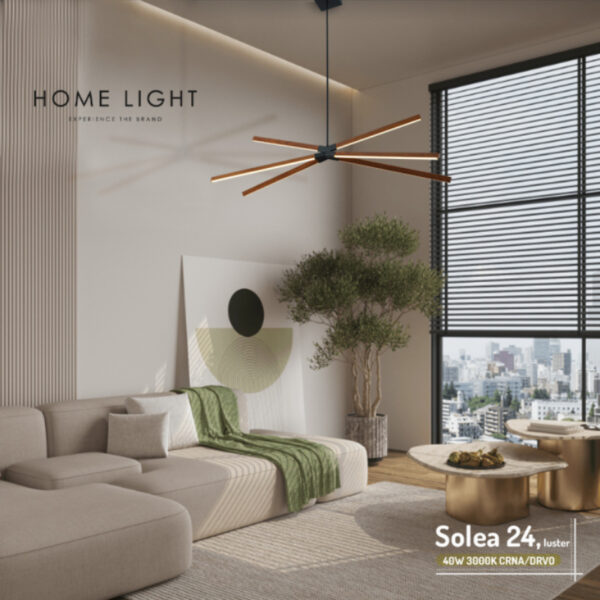 Solea 24 led luster crna drvo home light prostor