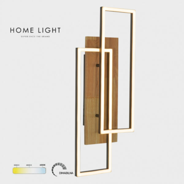 Solea 37 led plafonjera crna drvo home light