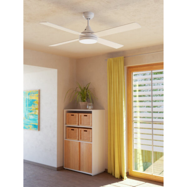 Trinidad beli mat plafonski ventilator sa led osvetljenjem prostor