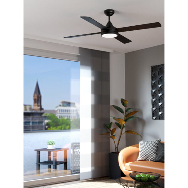 Trinidad crni mat plafonski ventilator sa led osvetljenjem prostor 1