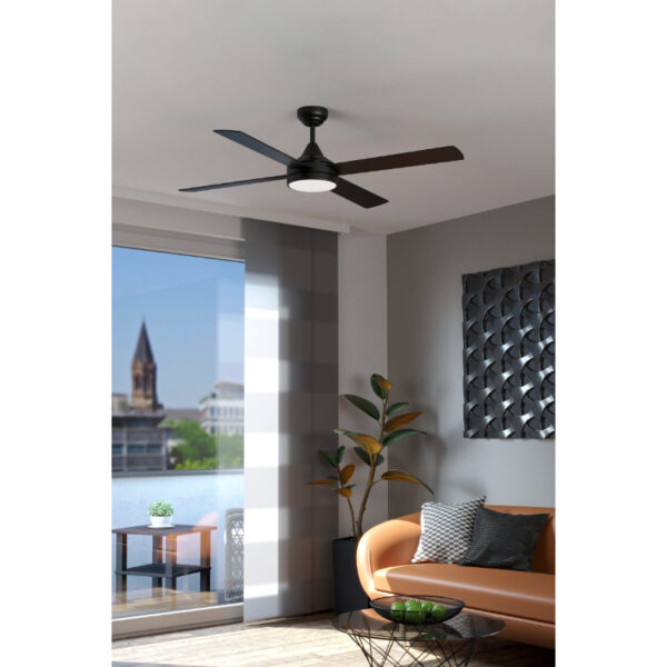 Trinidad crni mat plafonski ventilator sa led osvetljenjem prostor