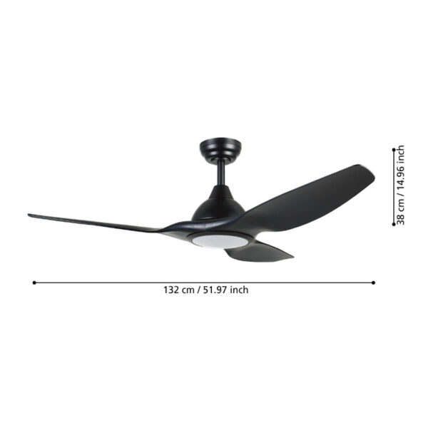 Tunitas crni plafonski ventilator sa led svetlom 35127 eglo 6