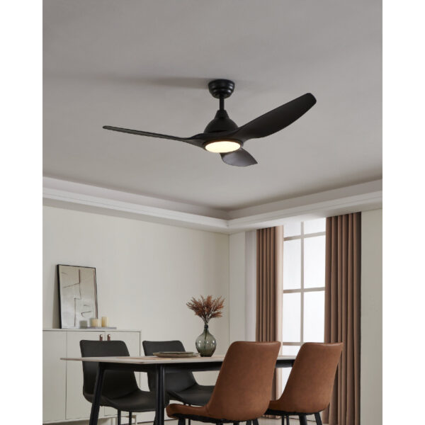 Tunitas crni plafonski ventilator sa led svetlom 35127 eglo prostor