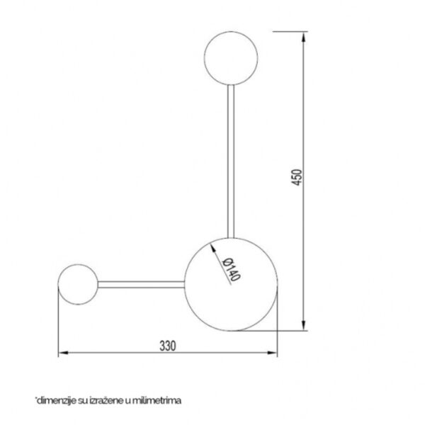 Vesta 472 zidna led lampa crna 8w home light tc