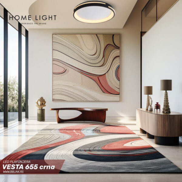 Vesta 655 led plafonjera crna 48w home light