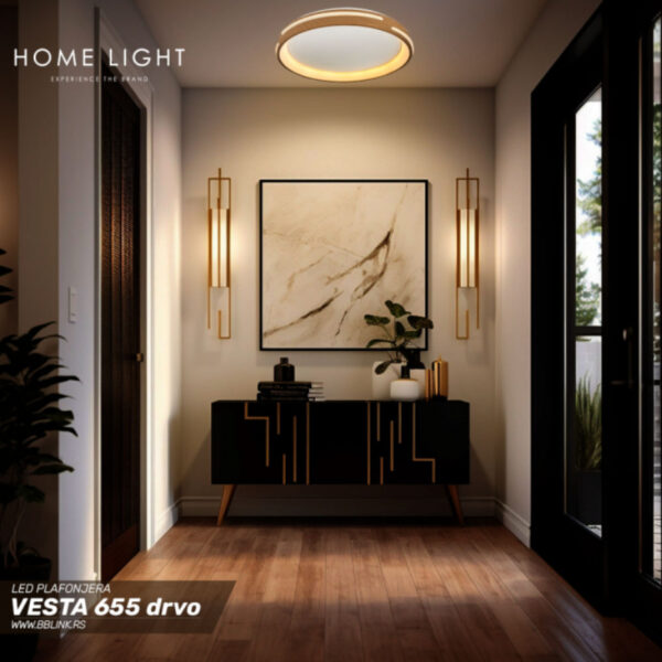 Vesta 655 led plafonjera drvo 48w home light prostor