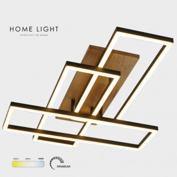 Solea 36 led plafonjera crna drvo home light
