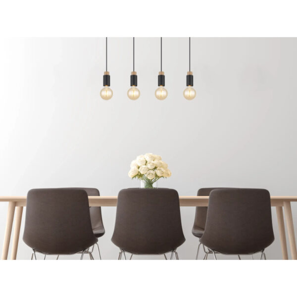 Visilica matti drvo crna 54045 4h globo lighting prostor