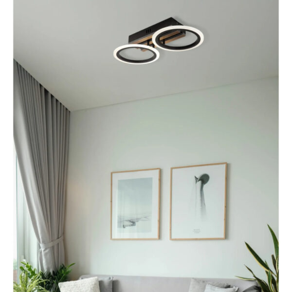 Led plafonska lampa drvene letvice blevins 67360d2 globo lighting prostor