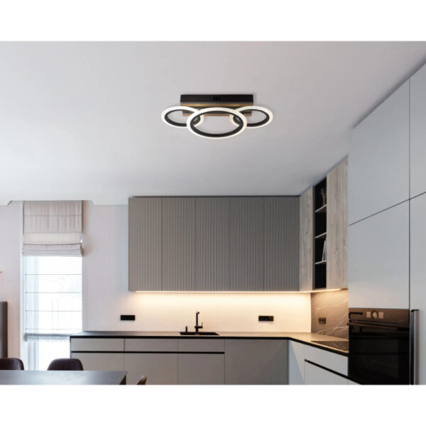 Led plafonska lampa drvene letvice blevins 67360d3 globo lighting prostor 1