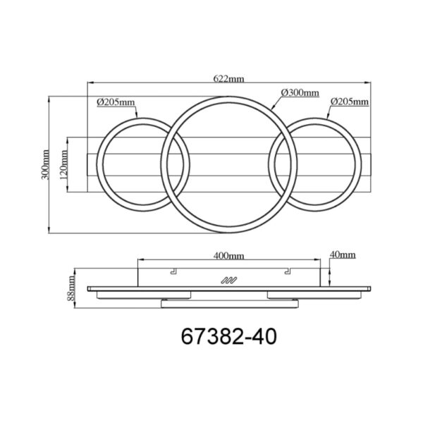 Led plafonska lampa norberto 67382 40 globo lighting 12