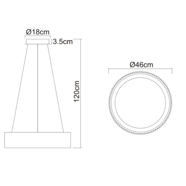 Led visilica kemp 15924w globo lighting dimenzije