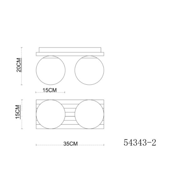 Plafonska lampa drvene letvice parsons 54343 2 globo lighting dimenzije
