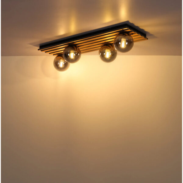 Plafonska lampa drvene letvice parsons 54343 4 globo lighting prostor