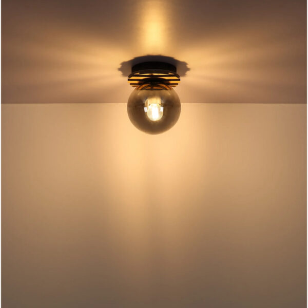 Plafonska lampa sa drvenim letvicama parsons 54343 1 globo lighting prostor
