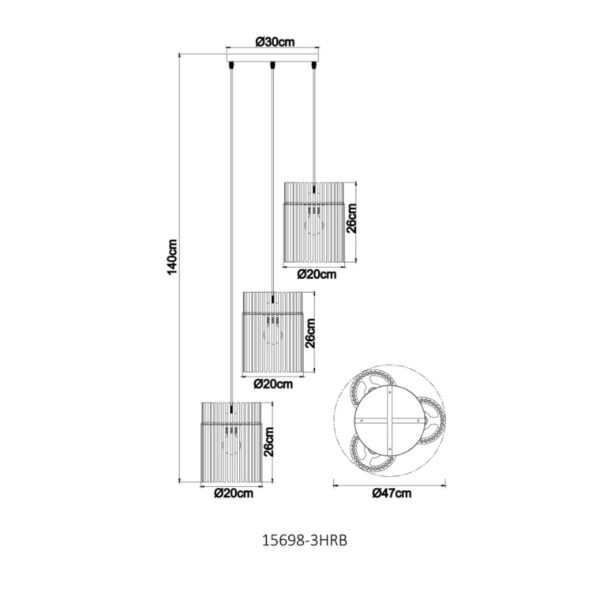 Gorley visilica pesak 15698 3hrb globo dimenzije